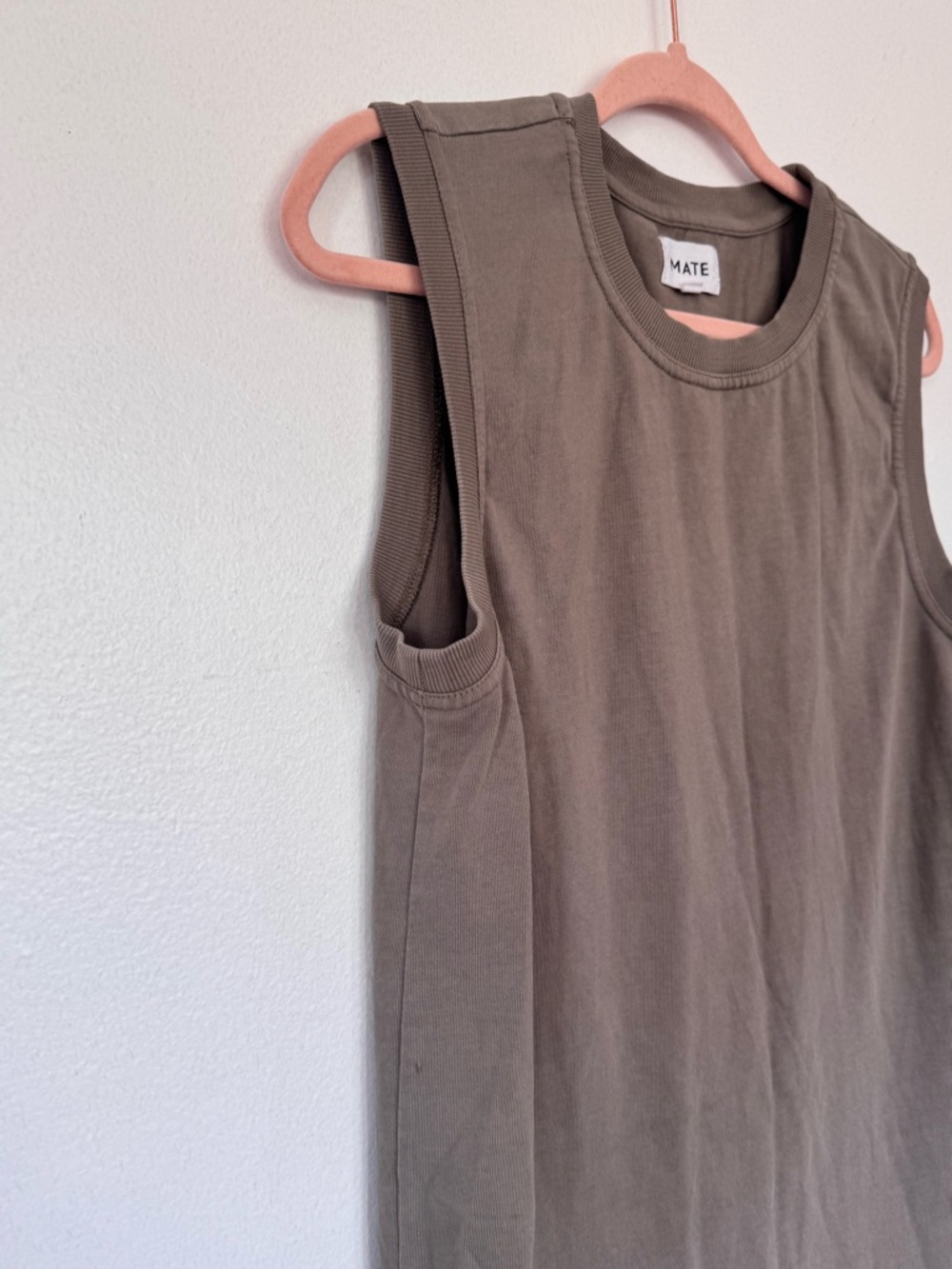 Mate Sleeveless Taupe Shift Dress - Casual EverydayTank Dress S M - Picture 10 of 11